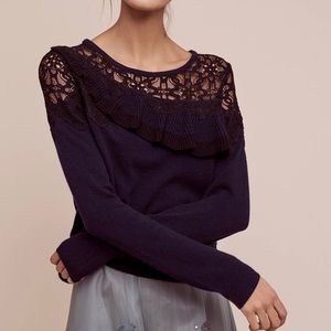 Beautiful Lace and Merino Wool Sweater